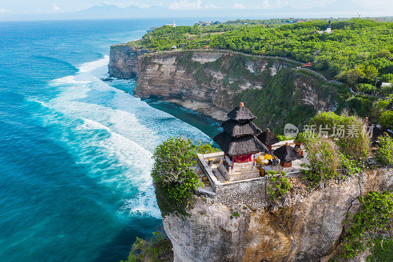 Pura luhur uluwatu寺庙鸟瞰图